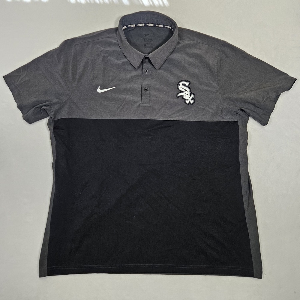 Chicago White Sox‎ Shirt Mens XXL Nike Authentic Collection Polo Black Gray